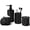 Black, variant on Green Glass Bathroom Accessories 4 Pcs, Green Bathroom Set, Soap Dispenser and Toothbrush Holder Set, Qtip Holder Set, Vintage Bathroom Sink Set, Cute Bathroom Decor