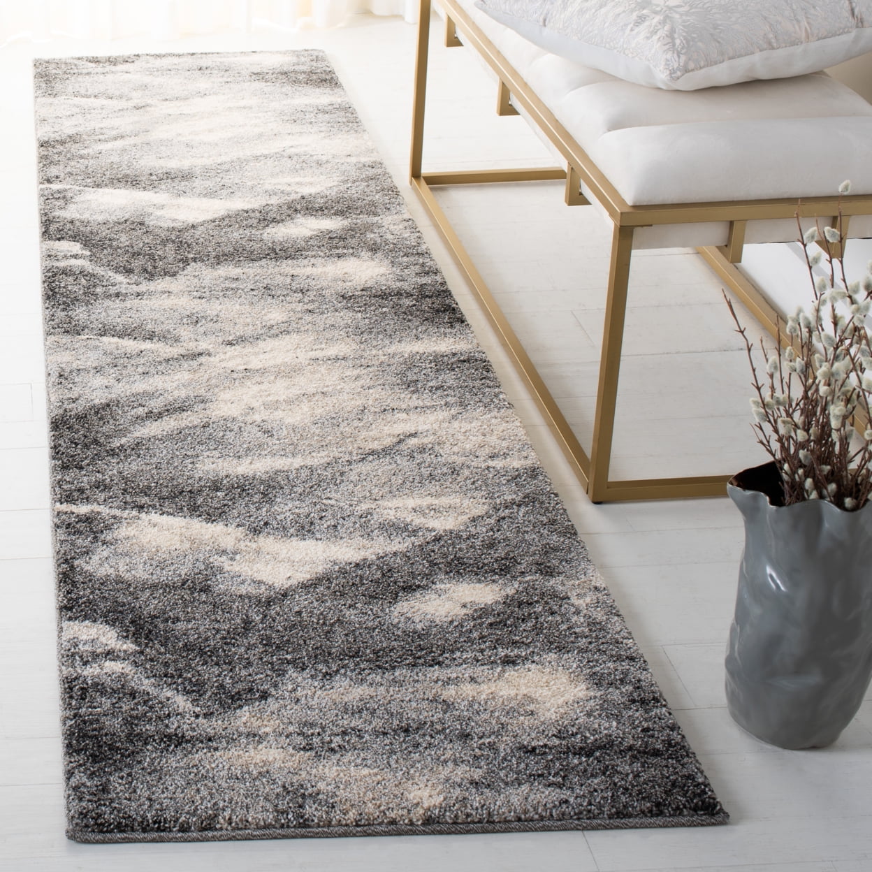 SAFAVIEH Retro Panit Abstract Area Rug, Grey/Ivory, 8' x 8' Square