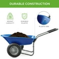 thumbnail image 4 of Best Choice Products Dual-Wheel Home Wheelbarrow Yard Garden Cart for Lawn, Construction - Blue, 4 of 8