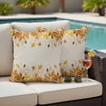 thumbnail image 4 of Yellow Leaf Outdoor Waterproof Pillow Covers, Fall Plant Country Vintage Watercolor Beige Decorative Square Throw Pillowcase Sofa Cushion Sham for Patio/Couch/Chair, 20"x20" 2 Pack, 4 of 8