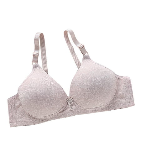 Yyeselk Full Coverage Bras for Women Push Up Soft No Underwire Bras Wirefree Comfort Adjustable Straps Brassiere Breathable Everyday Bra Gray L