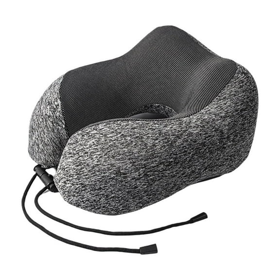 MERILER Memory Cotton U Shaped Pillow - Ergonomic Neck Pillow with Adjustable Pull Rope for Travel Plane and Nap, Excellent Memory Foam Core, Soft Plush Outer Layer, Portable and Easy to Carry
