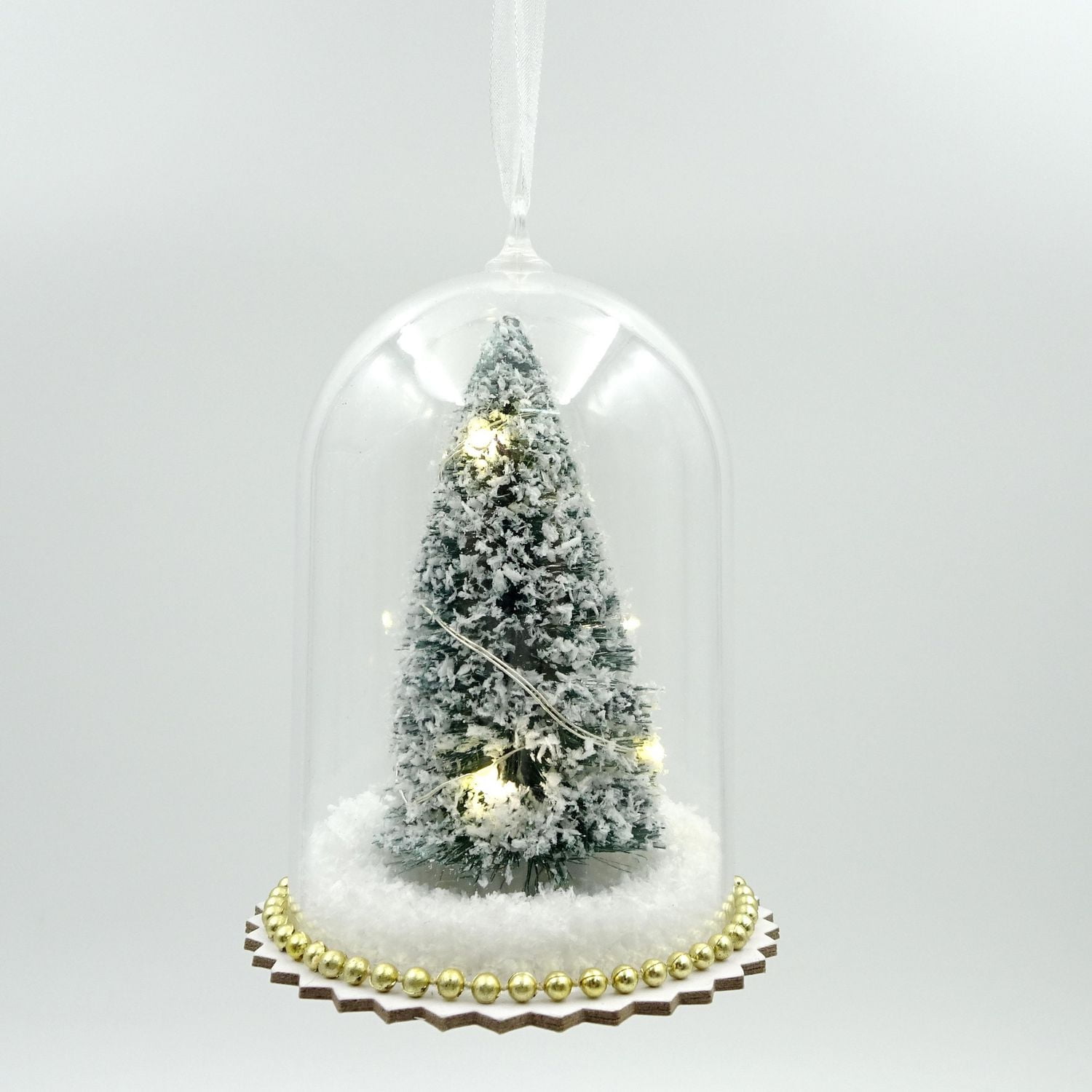 Ensemble de 2 décorations de Noël en forme de dôme avec pinceau lumineux FRAICHE