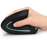 Ergonomic Mouse, LEKVEY Vertical Wireless Mouse - Rechargeable 2.4GHz Optical Vertical Mice : 3 Adjustable DPI 800/1200/1600 Levels 6 Buttons, for Laptop, PC, Computer, Desktop, Notebook etc, Black