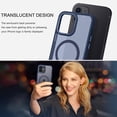 thumbnail image 4 of iPhone 11 Case, iPhone 11 Phone Case Compatible with Magsafe Wireless Charging Translucent Matte Slim Non-Slip Military Grade Protective Magnetic iPhone 11 Case, Blue, 4 of 8