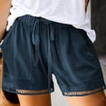 thumbnail image 2 of vigerkar Womens Casual Shorts Comfy Elastic Waist Drawstring Pocket Shorts Pants Navy, S, 2 of 9
