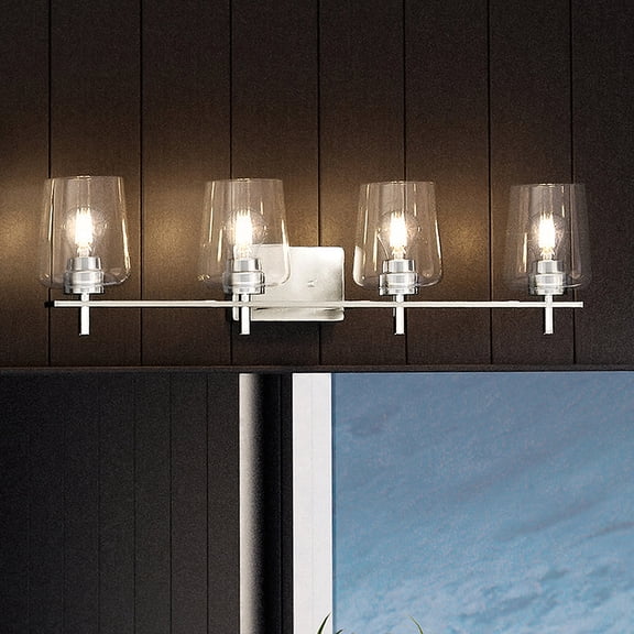 Luxury New Traditional Bath Light, 8.5H x 34W, with Contemporary Style, Brushed Nickel, UHP4203 by Urban Ambiance