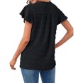 thumbnail image 2 of Jumpingount Elegante camisa con cuello en V y elegante camisa de gasa de manga corta para diario cómoda camisa de moda para mujer de manga Prendas para la parte del cuerpo negro L, 2 of 6