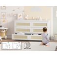 thumbnail image 5 of Luku Rattan 6 Drawer Dresser for Bedroom, Modern Farmhouse Wood Closet Dresser, Compact Chest of Drawers, Easy to Assemble, for Nursery, Entryway, Apartments, 5 of 6
