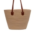 thumbnail image 1 of Bolso de mano tejido para mujer, bolso de viaje de vacaciones, desplazamientos, elegante cuerda de algodón Caqui, 1 of 8
