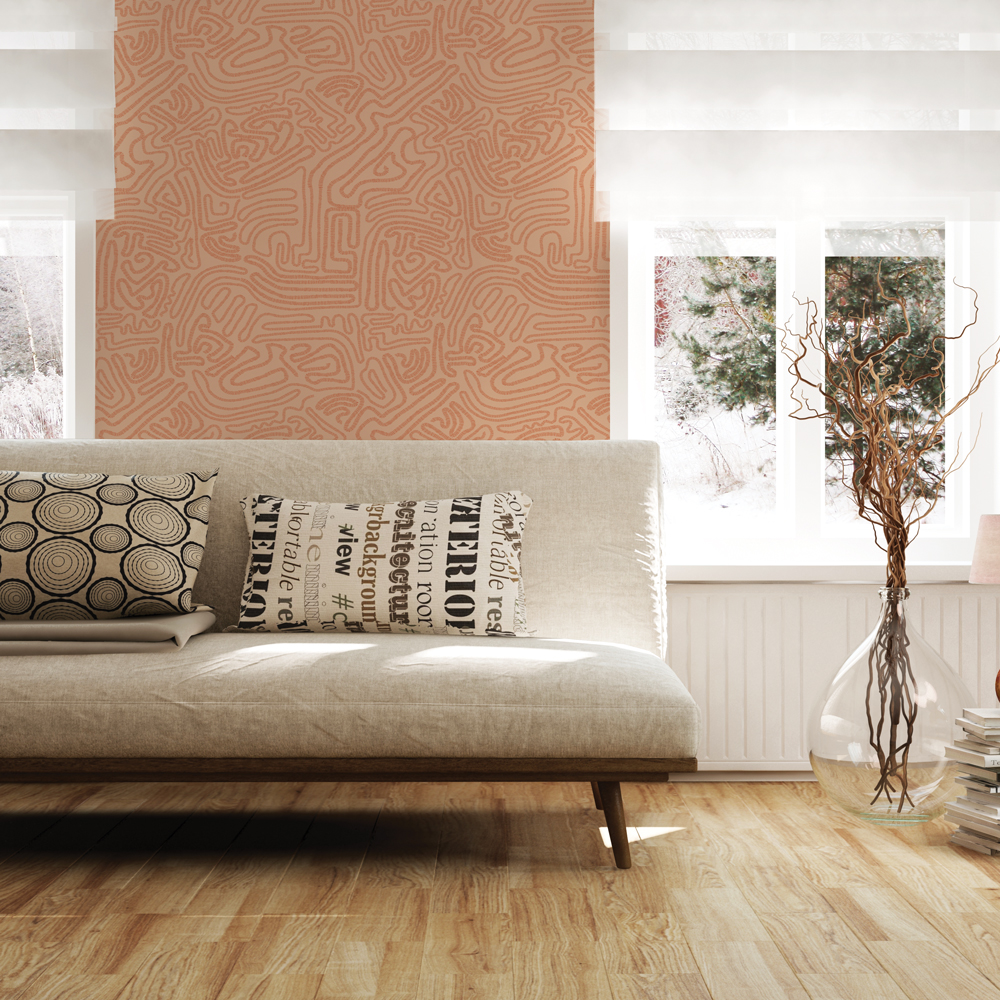 Tempaper Sketch Rouge Peel and Stick Wallpaper, 20.5" x 16.5'