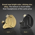thumbnail image 3 of Auriculares de audio en el oído Tecnología híbrida con cable Auriculares dinámicos de hierro móvil Auriculares deportivos con cable largo y manos libres Dorado con micrófono Inevent EL005259-03B, 3 of 7
