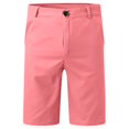 thumbnail image 4 of Dagegui Men's Stretch Work Shorts Summer Knee Length Slim Fit Shorts Fashion Office Business Short Pants Pink 3XL, 4 of 4