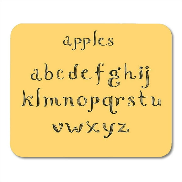 POGLIP Stroke Black Script Letters Alphabet Vintage Sketch Latin Brush ABC Mousepad Mouse Pad Mouse Mat 9x10 inch