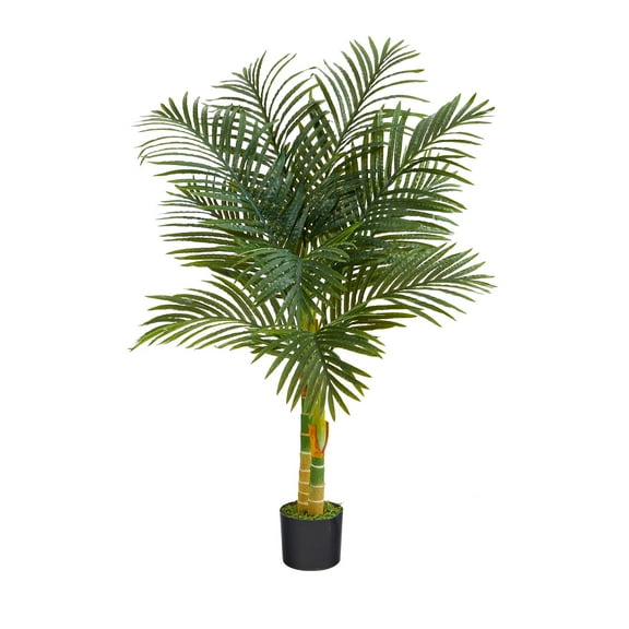 Nearly Natural 4' Golden Cane Palm Artificial Tree, Green