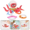 thumbnail image 3 of 1 juego de juguetes de baño con forma de pulpo para lanzar aros, juego interactivo para bebés, juguete sensorial acuático para bañarse, piscina y jugar al aire libre., 3 of 8