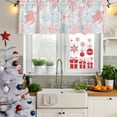 thumbnail image 6 of Red Aqua Coastal Valances for Windows, Decorative Rod Pocket Window Valance Curtains, Sea Turtle Nautical Coral Summer Beach Short Curtain Drapes for Kitchen/Living Room, 2 Panels, 42" W x 18" L, 6 of 8