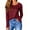 Burgundy, variant on Women's Long Sleeved Thumb Hole T-Shirt Crew Neck Plain Shirts Casual Ruched Tee Tops