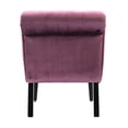 thumbnail image 7 of Upholstered Accent Chair for Living Room, Velvet Tufted Armless Chaise Lounge, Modern Leisure Sofa Chair with Wood Legs for Home Living Room Bedroom Apartment, Purple, 7 of 7