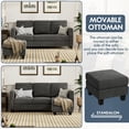 thumbnail image 3 of Homall 70" Length Sectional L-Shaped Sofa 3-Seat Couch with Reversible Chaise for Small Living Room, Apartment and Small Space,Deep Gray, 3 of 5