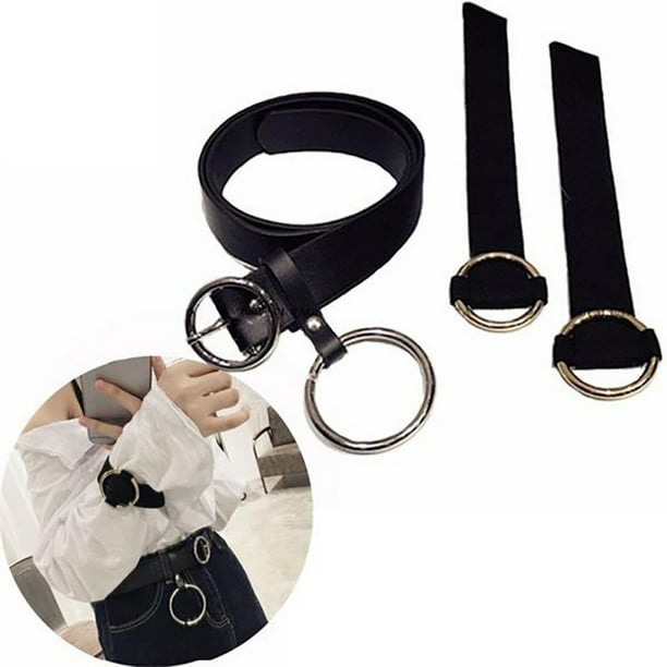 Sunmark Vintage Ladies Women S Waistband Pu Leather Buckle Metal Circle Belt O Ring Belt Walmart Com Walmart Com