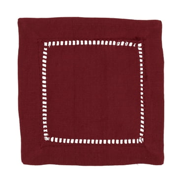 Saro Lifestyle Hemstitched Border Cocktail Napkin (Set of 12)
