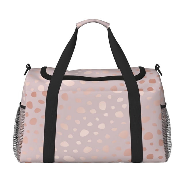 Balery Rose Gold Abstract Spots 1 Bolsa de Gimnasio para Mujeres, Bolsa de Viaje con Bolsillo Húmedo, Bolsa de Fin de Semana para Mujeres, Bolsa de Viaje Resistente al Agua