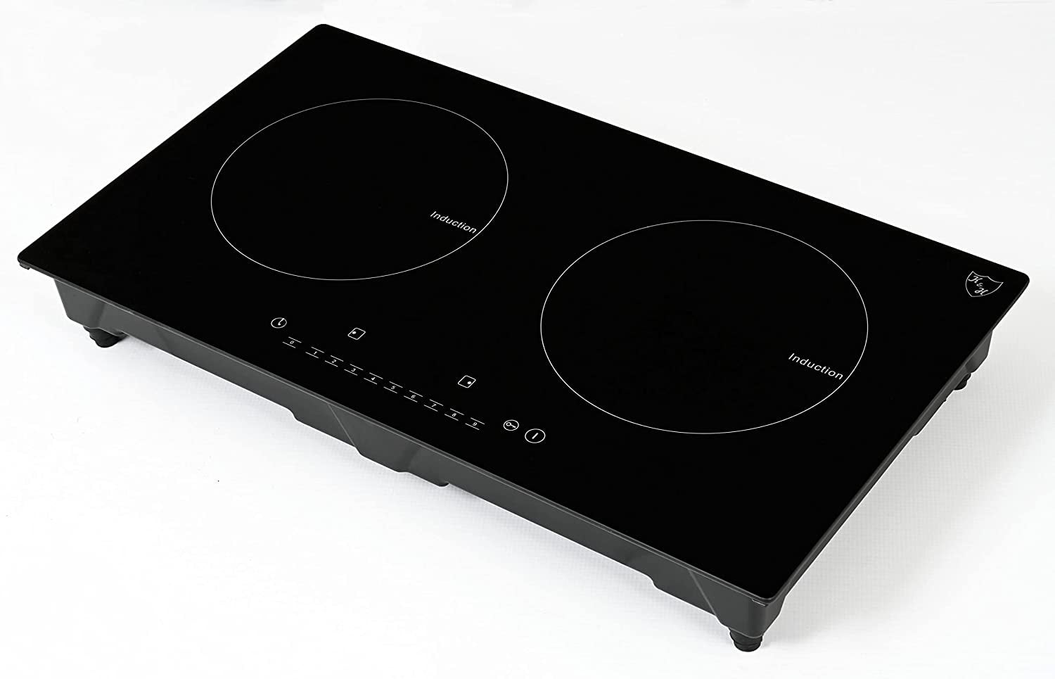 K&H 2 Burner Dual Double 24 Inch Built-in Induction Electric Stove Top Ceramic Cooktop 120V 1800W INDH-1802-120Hx