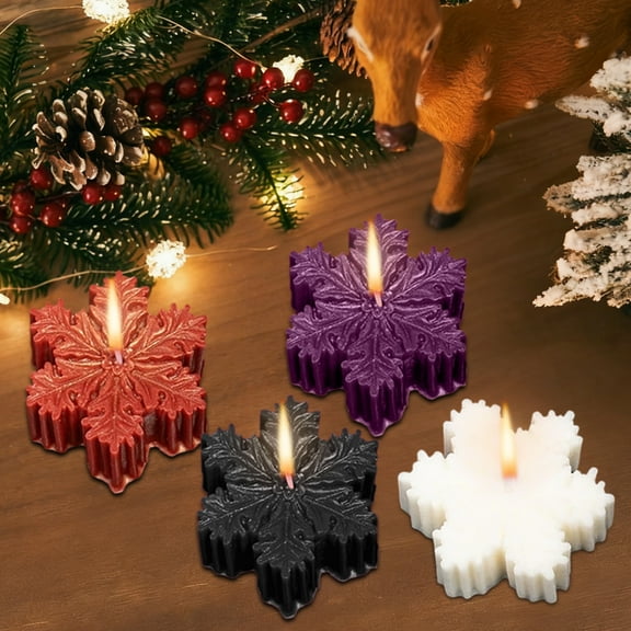 Viflosae Candles for Home Scented Scented Candle Winter Aroma Candle Snowflake Christmas Candle Scented Holiday Gift Mini Decorative Candle for Festive Winter Ambiance Home Table Display