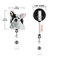 thumbnail image 4 of WIRESTER Set 2pcs Design Acrylic Key Card Holder Belt Clip Reel Id Badge Retractable - French Bulldog Puppy Dogs, 4 of 6