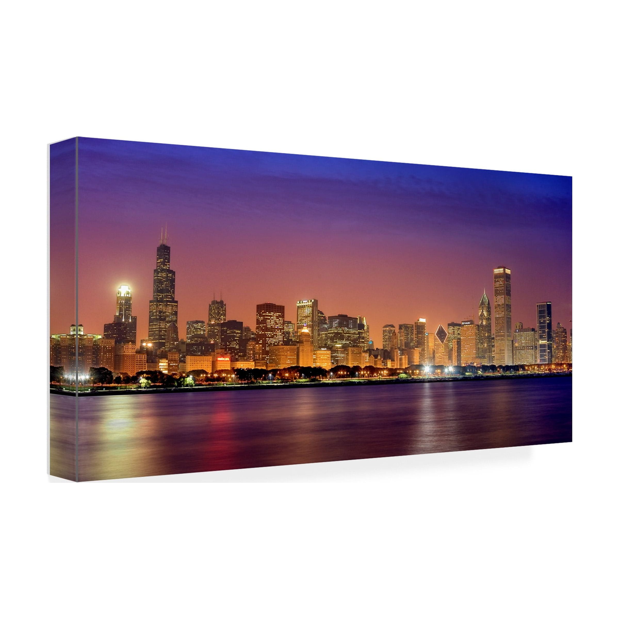 Mike Jones Photo 'Chicago Dusk full skyline' Canvas Art