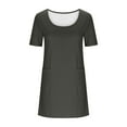 thumbnail image 6 of ShomPort Summer Dresses for Women Casual Crew Neck Short Sleeve Sundress with Pocket Loose Beach Vocation Going out T-Shirts Dress, 6 of 7