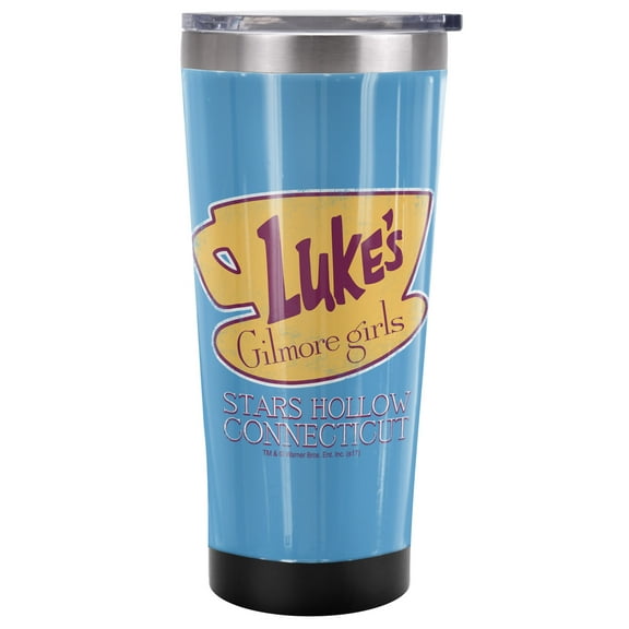 Gilmore Girls Official Luke'S Logo 20 oz Travel Tumbler, Stainless Steel, Vacuum Insulated with Leak Resistant Slide-Lock Lid