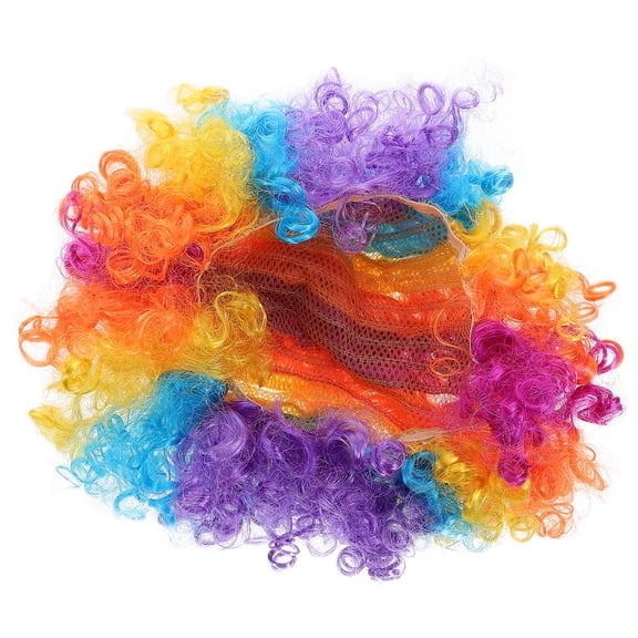 OUNONA Festival Clown Wig Multi Color Wear-Resistant Fiber for Costume and Carnival
