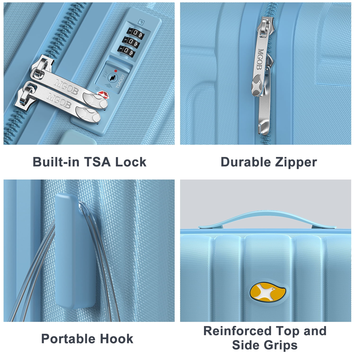 24 Inch Checked Luggage Airline Approved, Frosted Hardside Suitcase with 360° Spinner Wheels & TSA Lock, Hard Shell PC Lightweight Suitcase for Travel with Aluminum Handle