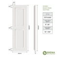 thumbnail image 2 of Ekena Millwork 18"W x 60"H True Fit PVC Two Equal Raised Panel Shutters, Black (Per Pair - Hardware Not Included), 2 of 10