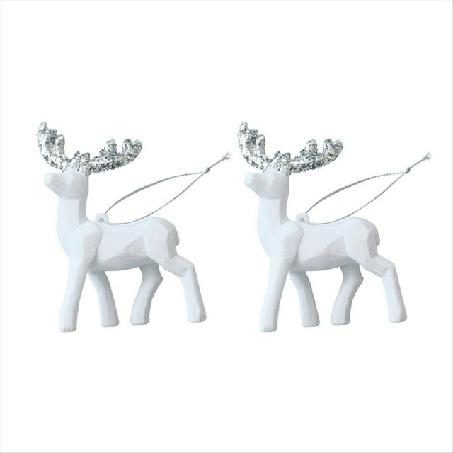 2 Adornos Navideños Decorativos de Ciervos para Árbol de Navidad, Color