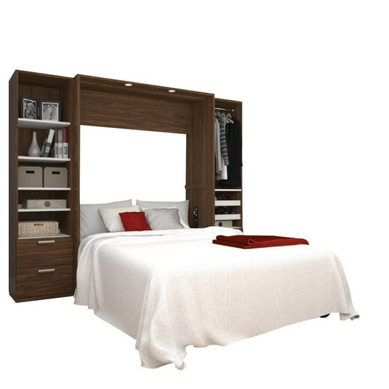 Kingfisher Lane Premium 98 Full Wall Bed Kit In Oak Barrel And White