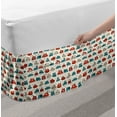 thumbnail image 2 of Cars Bed Skirt, Cheerful Baby Boy Play Things in Kids Doodle Style with Many Different Vehicles, Elastic Bedskirt Dust Ruffle Wrap Around for Bedding Decor, 4 Sizes, Teal Scarlet Tan, by Ambesonne, 2 of 2