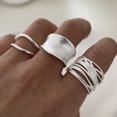 thumbnail image 2 of 925 anillos de plata esterlina para mujer pareja minimalista hecho a mano anillo ancho joyería de fiesta regalo prevenir alergias, 2 of 2