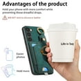 thumbnail image 2 of Wallet Case Compatible with Samsung Galaxy S22 with Card Holder, 360° Rotation Finger Ring Stand PU Leather Cover Drop Protection with Magnetic Snap Case Cover for Galaxy S22 - Green, 2 of 8
