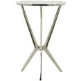 thumbnail image 6 of DecMode Modern Aluminum Hourglass Inspired with Round Glass Top Accent Table, 16"W x 24"H with Polished Silver and Frosted Glass Finish, 6 of 7