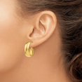 thumbnail image 3 of 14K Yellow Gold Polished Hoop Earrings - 23mm- Made In Italy, 3 of 6