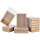 thumbnail image 1 of Caja de regalo Kraft de 16 piezas con cajón, tapa de plástico translúcido y ventana de PVC esmerilado, ideal para empaquetar joyas y regalos de boda. Medidas: 5,4 x 3,8 x 1 pulgadas., 1 of 9