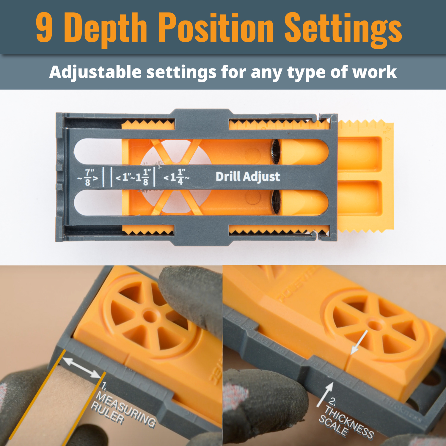 POWERTEC Pocket Hole Jig Kit, 1 Set, 71845
