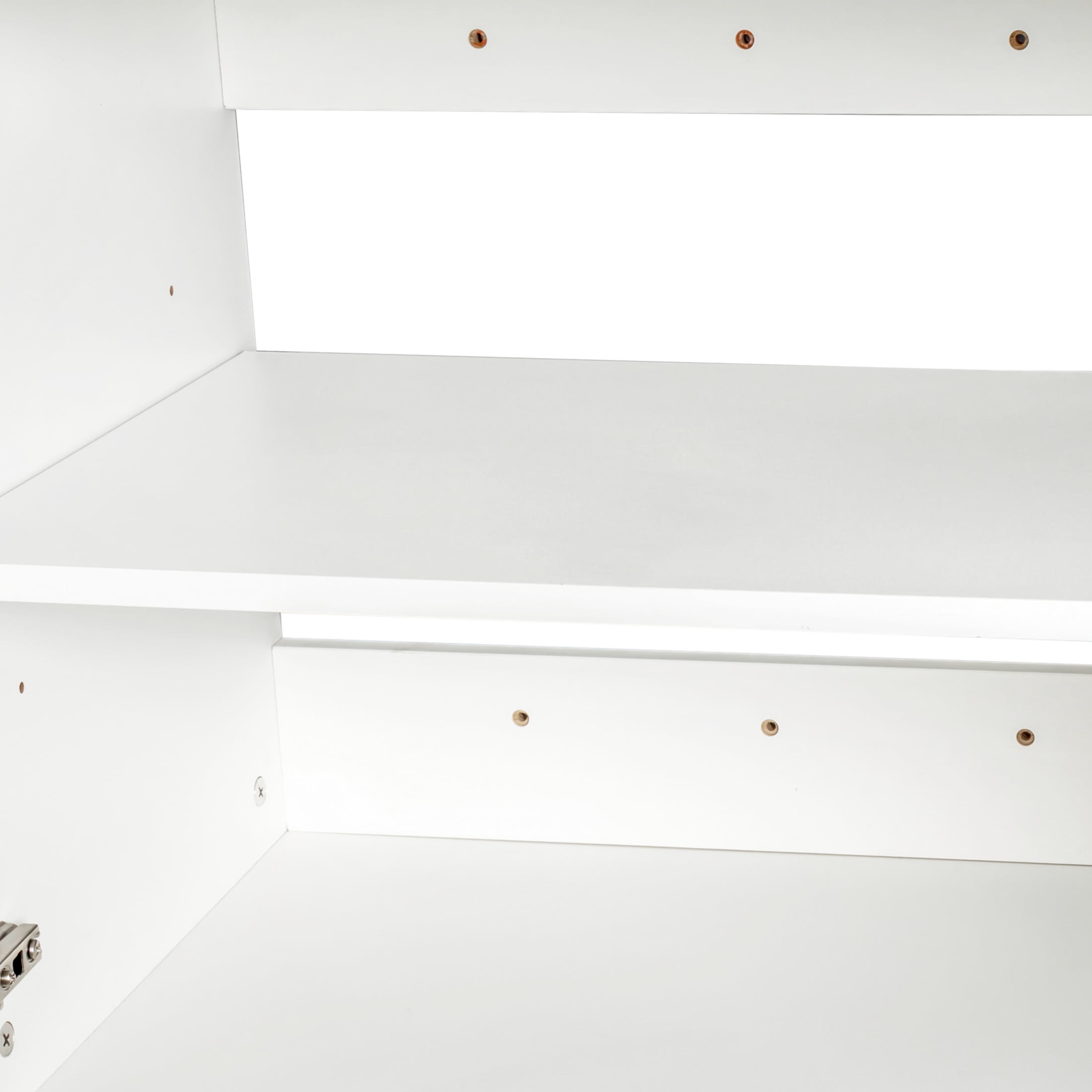Noble House Frederick 31.50" Wall-Mounted Stackable Storage Cabinet, Adjustable Shelves, Space-Saving, White