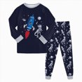 thumbnail image 2 of TOWED22 Infant Baby Boy Clothes 2-Piece Long Sleeve Crew Neck Sweatshirt Tops Casual Pocket Joggers Pants Cartoon Outfits Toddler Clothing Set(Black,3-4 Y), 2 of 8
