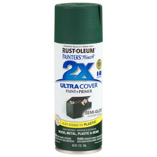 Rust-Oleum 249853 Painter's Touch 2X Ultra Cover, 12 Ounce (Pack of 1), Semi-Gloss Hunter Green