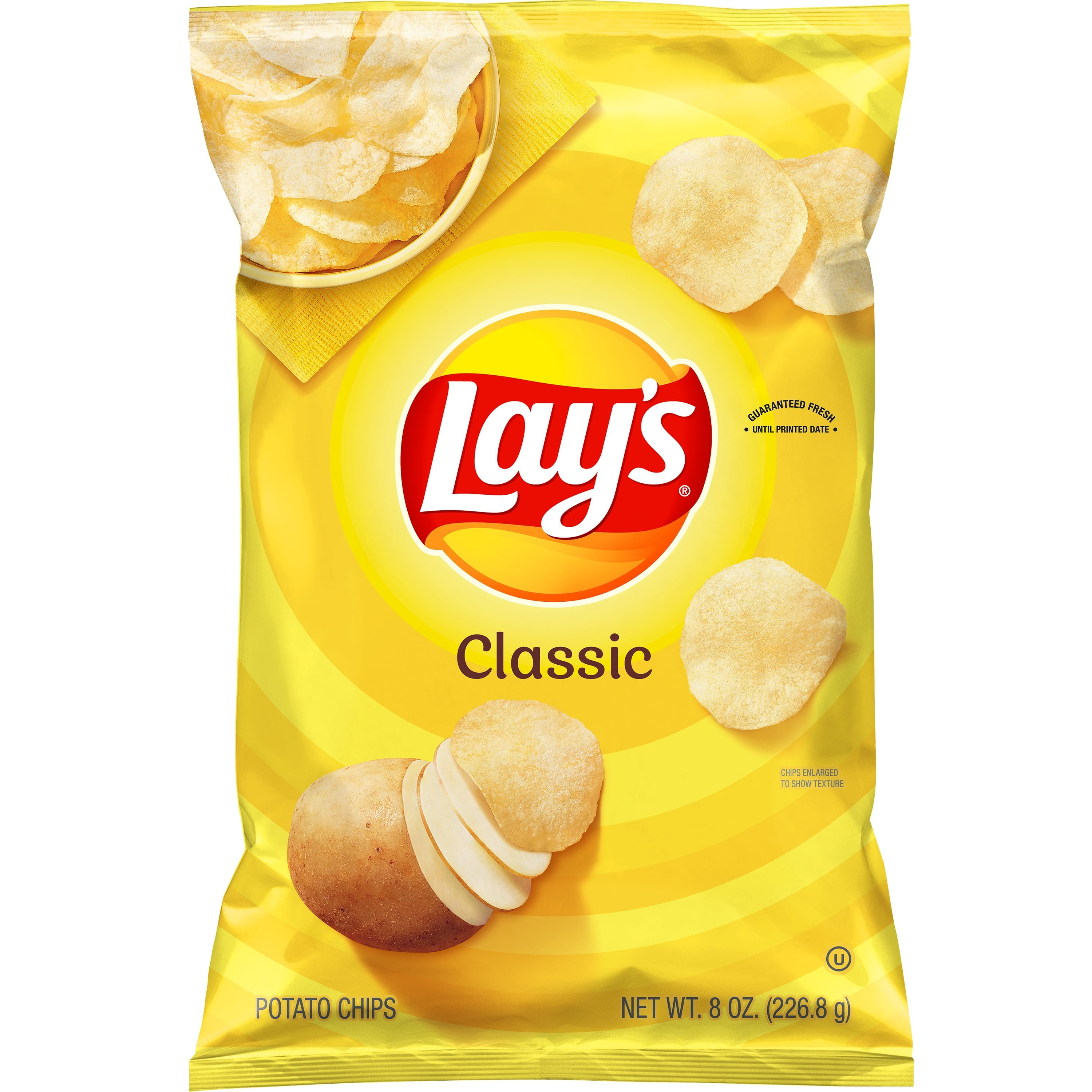 Lay's Classic Potato Chips, 8 oz Bag - Walmart.com - Walmart.com