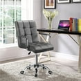 thumbnail image 6 of Yaheetech Modern Height Adjustable PU Leather Office Chair, Gray, 6 of 10